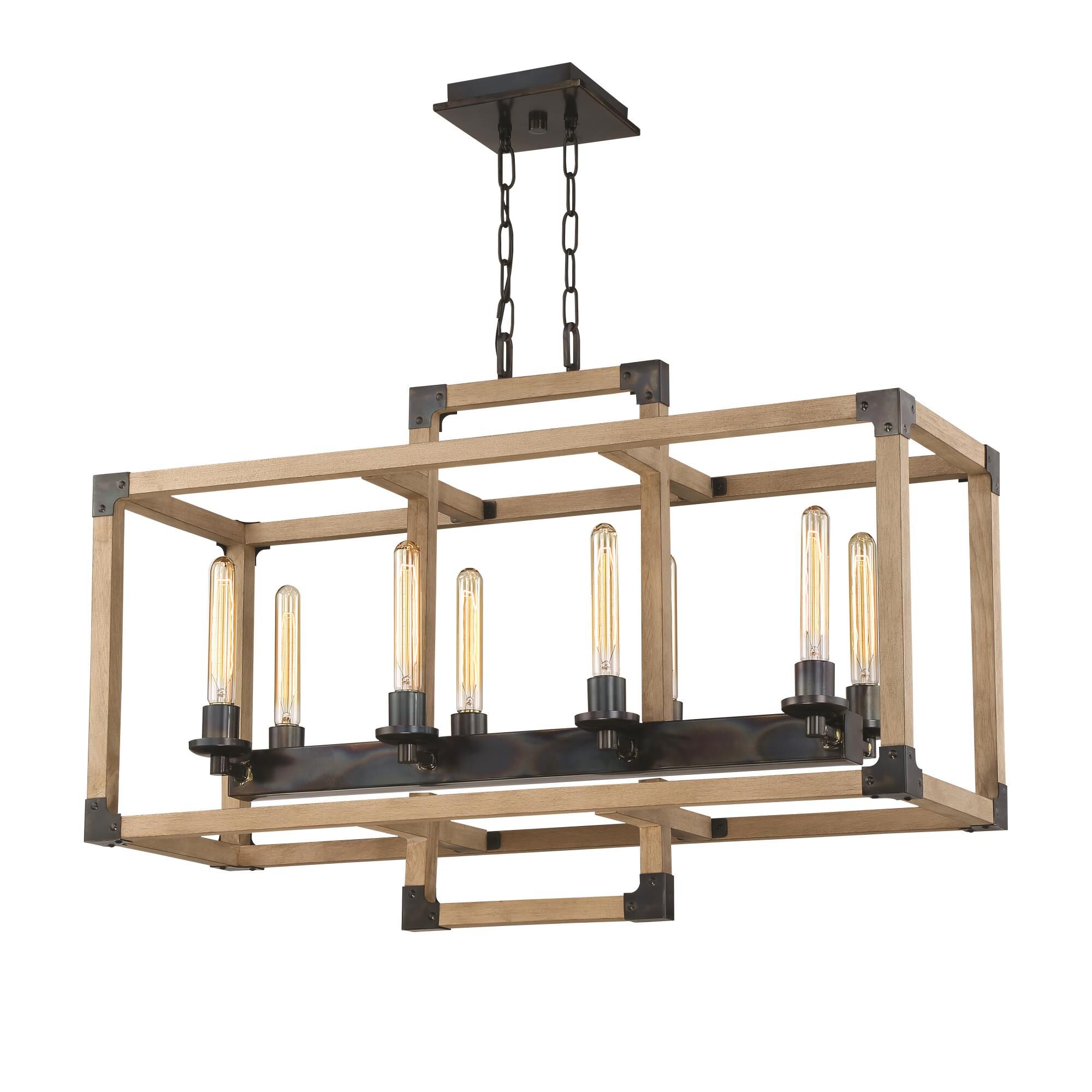 Shown in Fired Steel/Natural Wood finish